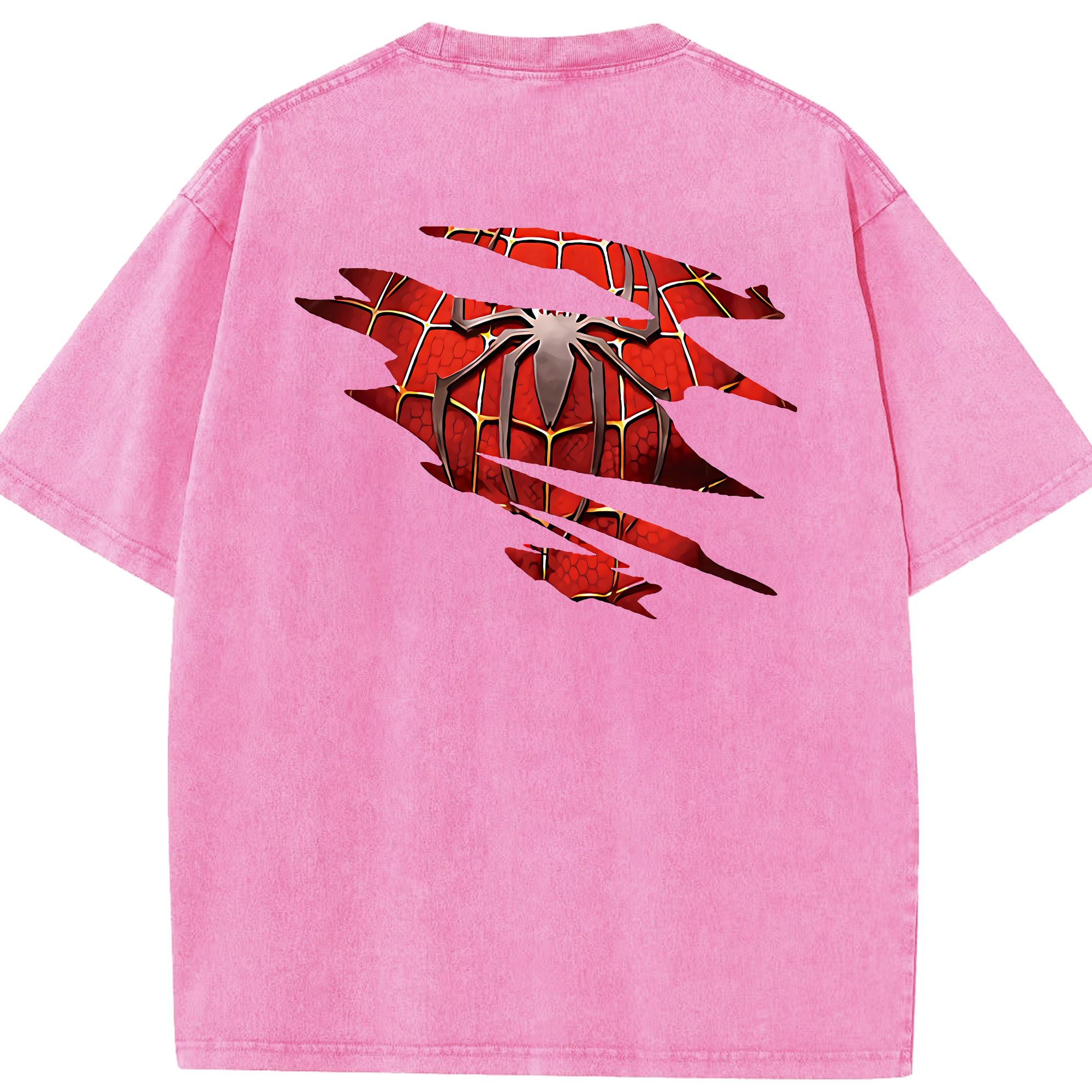 （画像用） Spider Man スパイダーマン 綿100% ヴィンテージ風 半袖Tシャツ（背面プリント）